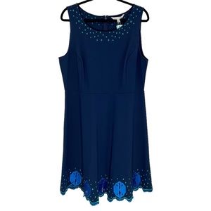 41 Hawthorn Navy Paloma Embroidered Trim Sleeveless Dress Size XL NWT